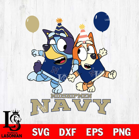 Navy Midshipmen Bluey & Bingo 2 Svg Eps Dxf Png File, NCAA svg, Digital Download, Instant Download