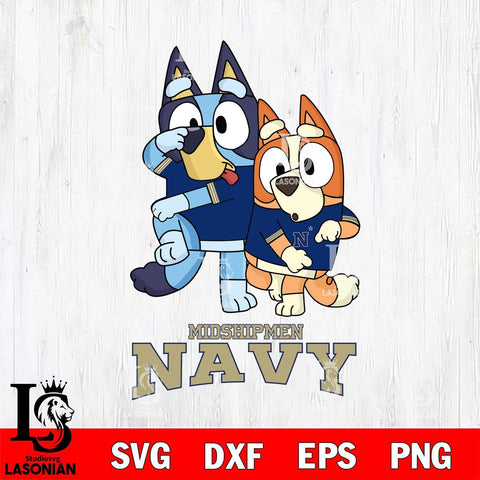 Navy Midshipmen Bluey & Bingo Svg Eps Dxf Png File, NCAA svg, Digital Download, Instant Download