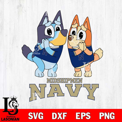 Navy Midshipmen Bluey & Bingo 5 Svg Eps Dxf Png File, NCAA svg, Digital Download, Instant Download