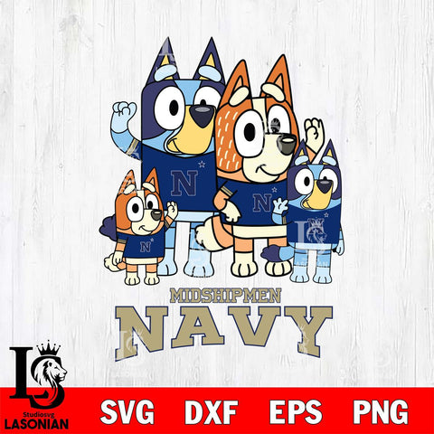 Navy Midshipmen Bluey & Bingo 7 Svg Eps Dxf Png File, NCAA svg, Digital Download, Instant Download