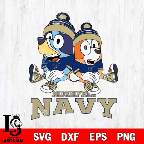 Navy Midshipmen Bluey & Bingo 8 Svg Eps Dxf Png File, NCAA svg, Digital Download, Instant Download