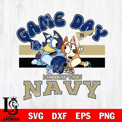 Navy Midshipmen Bluey & Bingo 9 Svg Eps Dxf Png File, NCAA svg, Digital Download, Instant Download
