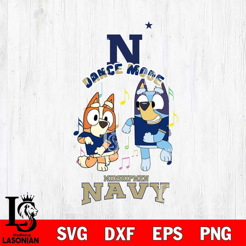 Navy Midshipmen Bluey Bingo Dance Mode Svg Eps Dxf Png File, NCAA svg, Digital Download, Instant Download