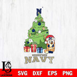 Navy Midshipmen Bluey Chilli Christmas Tree Svg Eps Dxf Png File, Digital Download