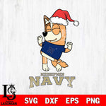 Navy Midshipmen Bluey Chilli Happy Christmas Svg Eps Dxf Png File, Digital Download
