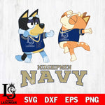 Navy Midshipmen Bluey Dance Svg Eps Dxf Png File, Digital Download, Instant Download