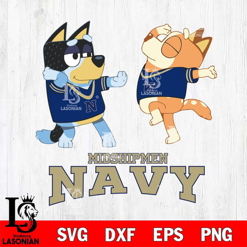 Navy Midshipmen Bluey Dance Svg Eps Dxf Png File, Digital Download, Instant Download