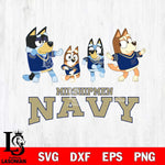 Navy Midshipmen Bluey Dance Mode Squats Svg Eps Dxf Png File, Digital Download, Instant Download
