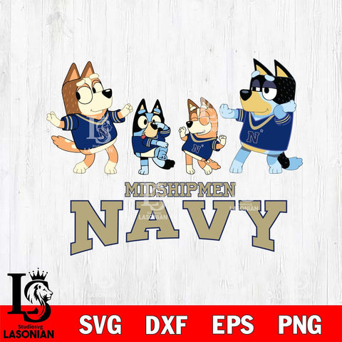 Navy Midshipmen Bluey Dance Squats Svg Eps Dxf Png File, Digital Download, Instant Download