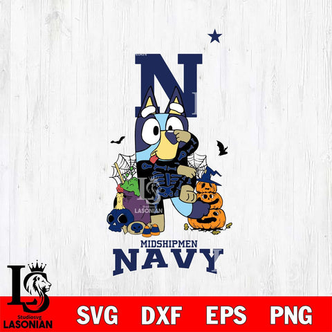 Navy Midshipmen Bluey Halloween NCAA 2 Svg Eps Dxf Png File, Digital Download, Instant Download