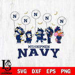 Navy Midshipmen Bluey Halloween Spooky Svg Eps Dxf Png File, Digital Download, Instant Download