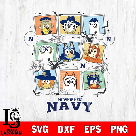 Navy Midshipmen Bluey Halloween Sport Svg Eps Dxf Png File, Digital Download, Instant Download
