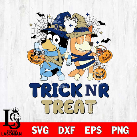 Navy Midshipmen Bluey Trick or Treat Halloween 2 Svg Eps Dxf Png File, Digital Download, Instant Download