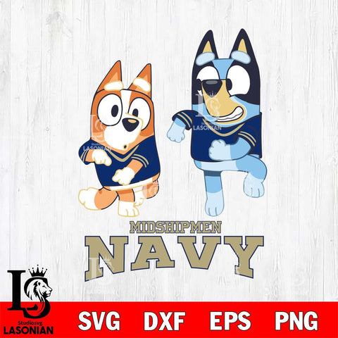 Navy Midshipmen Bluey with Chilli Dance Svg Eps Dxf Png File, Digital Download, Instant Download