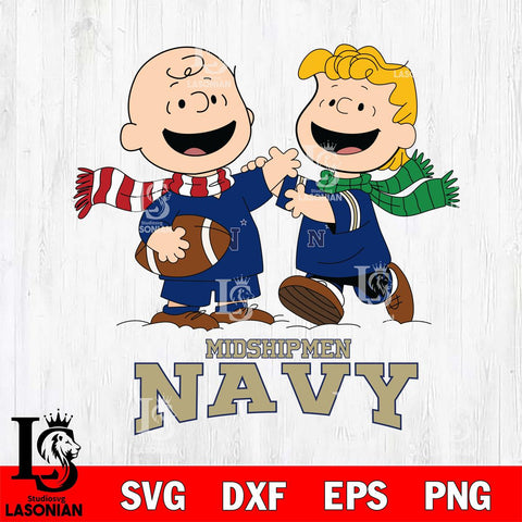 Navy Midshipmen Charlie Brown & Linus Football Cricut,Christmas SVG DXF EPS PNG FILE, NCAA Digital Download,Instant Download, Silhouette