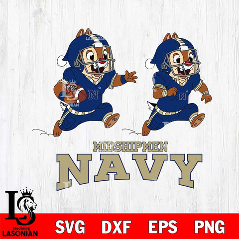 Navy Midshipmen Chip & Dale Football Cricut,Christmas SVG DXF EPS PNG FILE, NCAA Digital Download,Instant Download, Silhouette