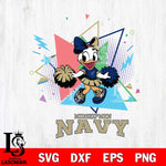 Navy Midshipmen Cute Daisy Duck Cheerleader SVG DXF EPS PNG FILE, NCAA File Cut,Digital Download,Instant Download