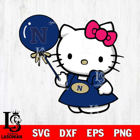 Navy Midshipmen Cute Hello Kitty 2 Svg Eps Dxf Png File, Digital Download, Instant Download
