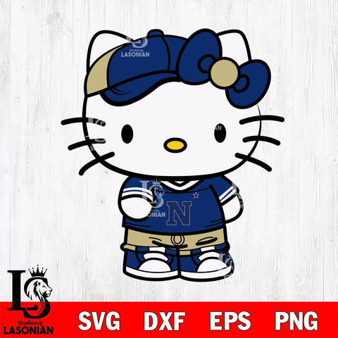 Navy Midshipmen Cute Hello Kitty Football 2 Svg Eps Dxf Png File, NCAA svg, Digital Download, Instant Download