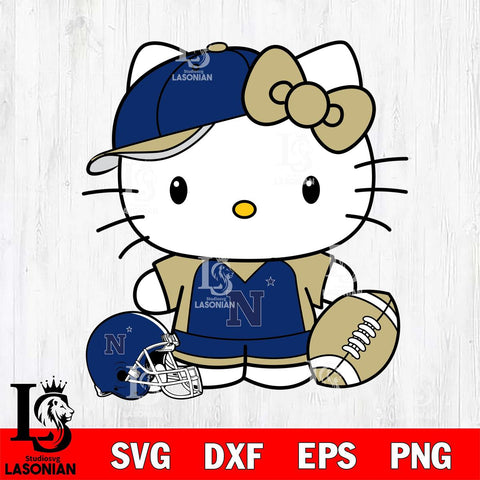 Navy Midshipmen Cute Hello Kitty Football 4 Svg Eps Dxf Png File, NCAA svg, Digital Download, Instant Download