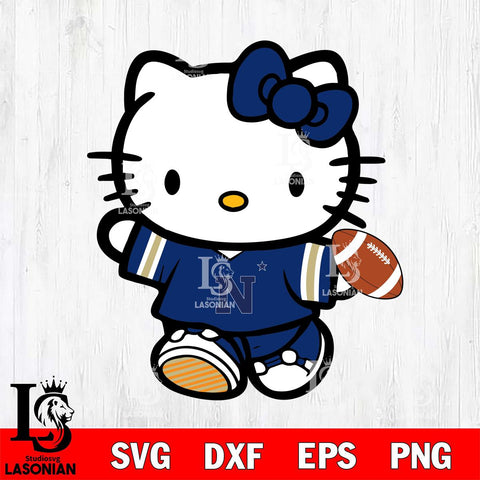 Navy Midshipmen Cute Hello Kitty Football 7 Svg Eps Dxf Png File, NCAA svg, Digital Download, Instant Download