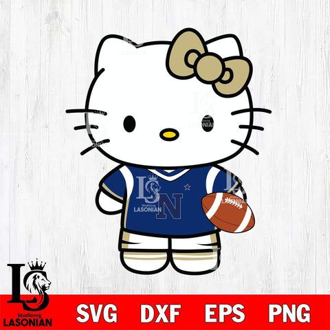 Navy Midshipmen Cute Hello Kitty Football 8 Svg Eps Dxf Png File, NCAA svg, Digital Download, Instant Download