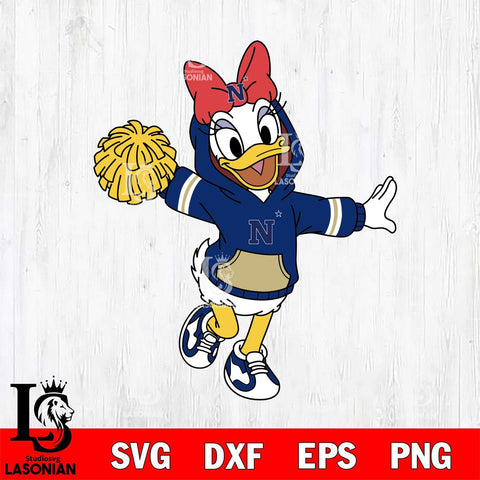 Navy Midshipmen Daisy Duck Cheerleader Christmas File Cut, NCAA SVG DXF EPS PNG FILE, Digital Download , Criucut , Silhouette