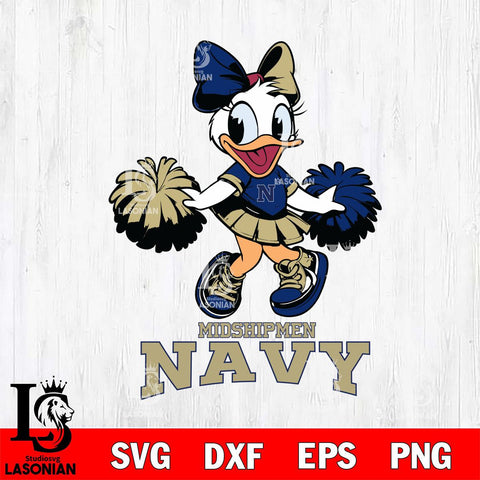 Navy Midshipmen Daisy Duck Cheerleader Disney, Svg Eps Dxf Png File, Digital Download