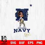 Navy Midshipmen Fan Girl Svg Eps Dxf Png File, Digital Download, Instant Download