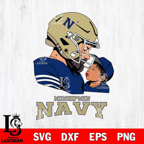 Navy Midshipmen Father And Child Rugby SVG DXF EPS PNG FILE,NCAA SVG, Father day Digital Download,Instant Download, Silhouette