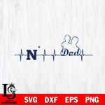 Navy Midshipmen Father Heart Beat Svg Eps Dxf Png File, Digital Download, Instant Download
