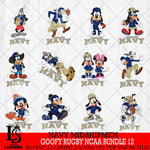 Navy Midshipmen Goofy Rugby Disney NCAA Bundle 12 SVG DXF EPS PNG FILE,NCAA bundle svg ,Football Digital Download,Instant Download, Silhouette