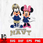 Navy Midshipmen Goofy and Minnie mouse Football SVG DXF EPS PNG FILE,NCAA svg ,Football Digital Download,Instant Download, Silhouette