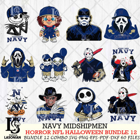 Navy Midshipmen Halloween Bundle 12 SVG Svg Eps Dxf Png File, NCAA bundle svg, Digital Download, Instant Download