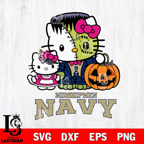Navy Midshipmen Hello Kitty Horror 10 Svg Eps Dxf Png File, Digital Download