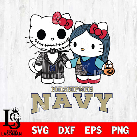 Navy Midshipmen Hello Kitty Horror 11 Svg Eps Dxf Png File, Digital Download