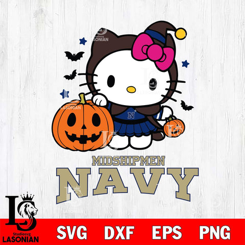 Navy Midshipmen Hello Kitty Horror 1 Svg Eps Dxf Png File, Digital Download