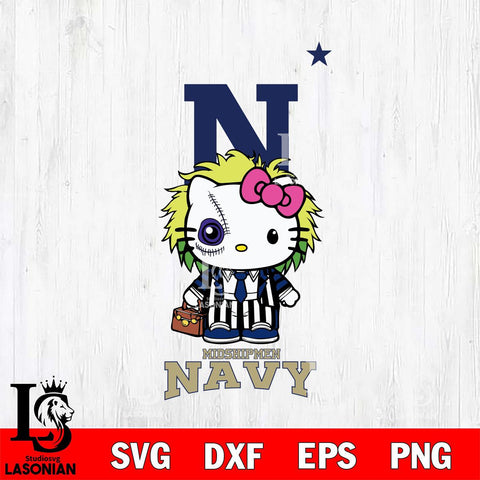 Navy Midshipmen Hello Kitty Horror 8 Svg Eps Dxf Png File, Digital Download
