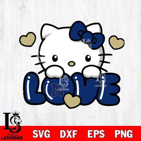 Navy Midshipmen Hello Kitty Love Svg Eps Dxf Png File, Digital Download, Instant Download