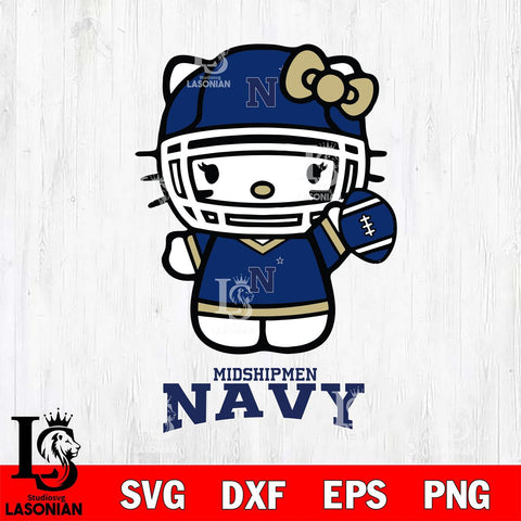 Navy Midshipmen Hello Kitty NCAA 1 Svg Eps Dxf Png File, Digital Download, Instant Download