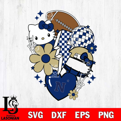 Navy Midshipmen Hello Kitty NCAA 2 Svg Eps Dxf Png File, Digital Download, Instant Download