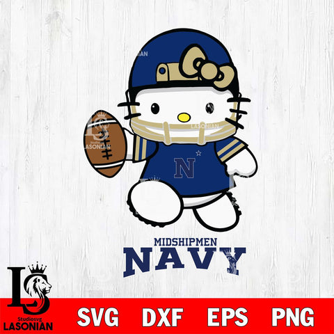 Navy Midshipmen Hello Kitty NCAA 4 Svg Eps Dxf Png File, Digital Download, Instant Download