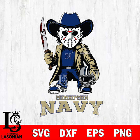Navy Midshipmen Jason Voorhees 3 Svg Eps Dxf Png File, Digital Download