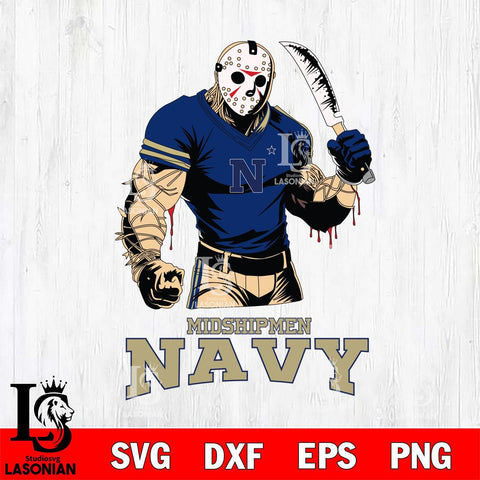 Navy Midshipmen Jason Voorhees Svg Eps Dxf Png File, Digital Download