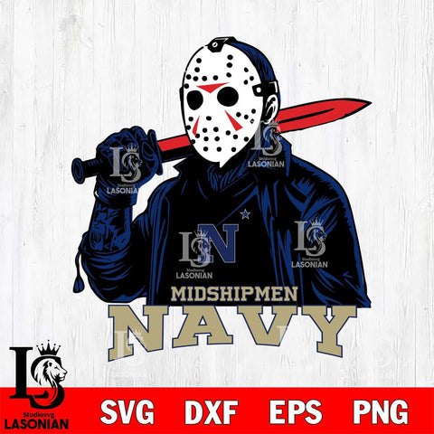 Navy Midshipmen Jason Voorhees Horror 12 Svg Eps Dxf Png File, NCAA svg, Digital Download, Instant Download