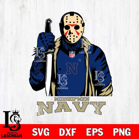Navy Midshipmen Jason Voorhees Horror 3 Svg Eps Dxf Png File, NCAA svg, Digital Download, Instant Download
