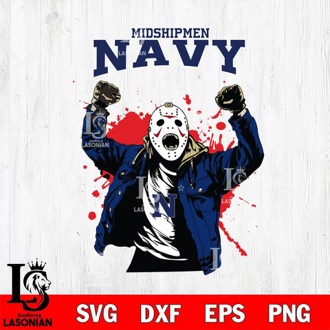 Navy Midshipmen Jason Voorhees Horror Halloween 3 Svg Eps Dxf Png File, NCAA svg, Digital Download, Instant Download