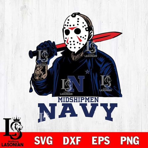 Navy Midshipmen Jason Voorhees Horror Halloween Svg Eps Dxf Png File, NCAA svg, Digital Download, Instant Download