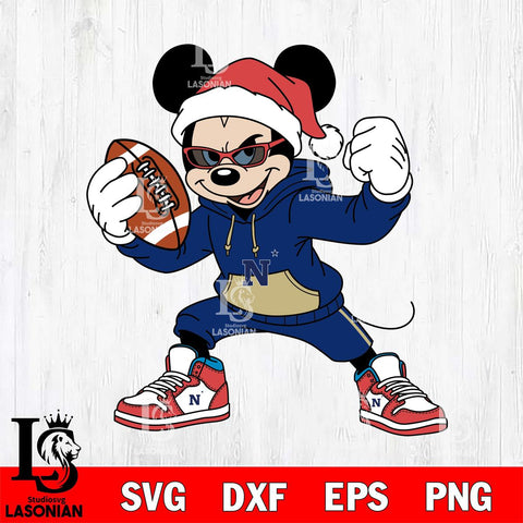 Navy Midshipmen Mickey Cool Football Christmas File Cut, NCAA SVG DXF EPS PNG FILE, Digital Download , Criucut , Silhouette