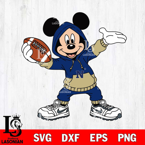 Navy Midshipmen Mickey Disney Football Christmas File Cut, NCAA SVG DXF EPS PNG FILE, Digital Download , Criucut , Silhouette